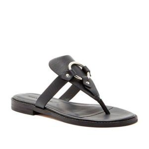 Rebecca Minkoff Sheena Black Leather Thong Sandals